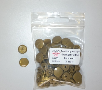 Kamsnap press-buttons 12.4mm (25 pcs), Old Brass 11